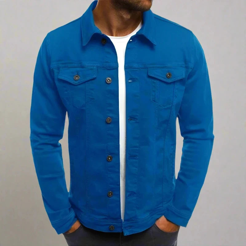 Classic Denim, Modern Style: Men's Colored Denim Jacket