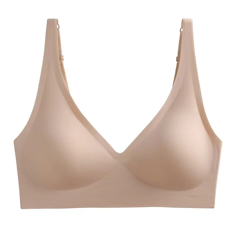 No Steel Ring, Seamless, Small Chest Gathered Bra