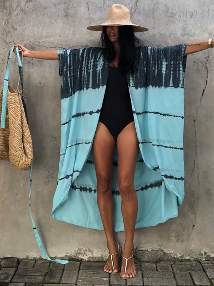 Halo Dyeing Kimono Swimwear Cover Up