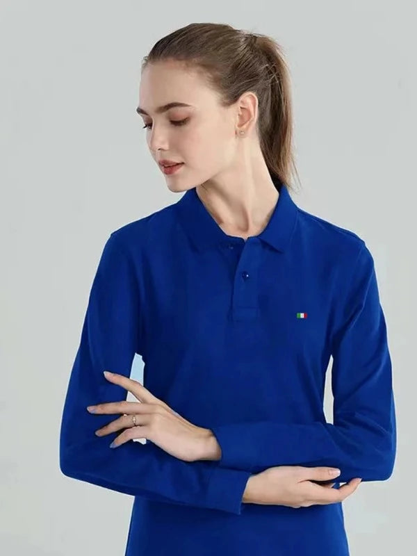 Soft & Strong: Women's Long Sleeve Polo Shirt (Anti-Pilling)