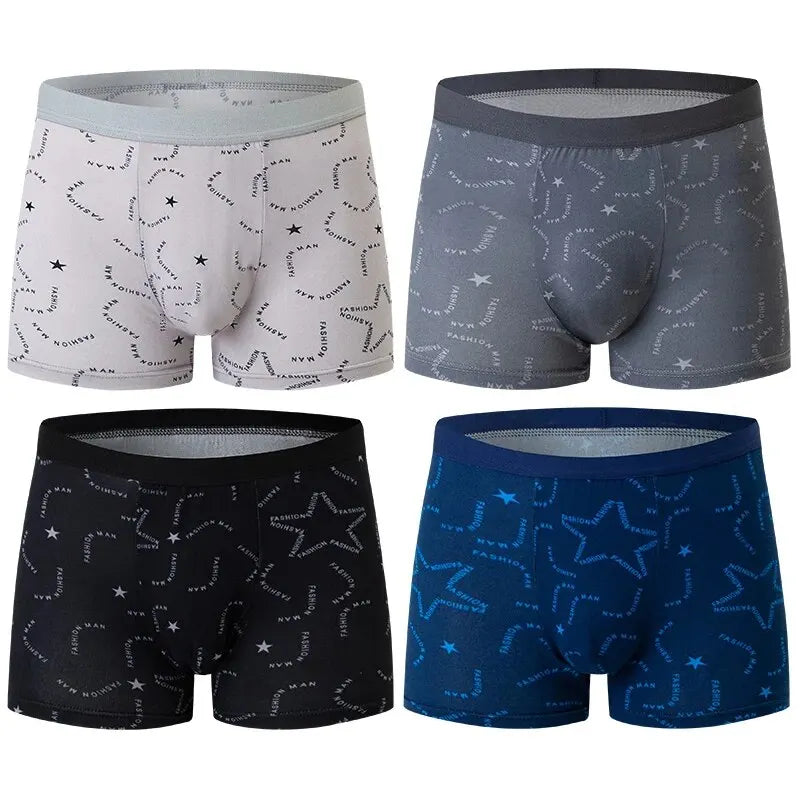 Upgrade Your Undergarments: 4-Pack Printed Men's Boxers