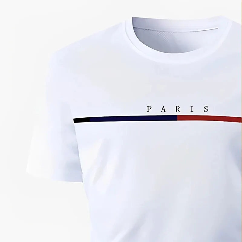 Simple Yet Striking: Men's T-Shirt Featuring A Chic PARIS Print