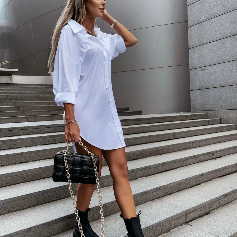 Work Ready, Weekend Chic: Women's Versatile Oversized Long Shirt