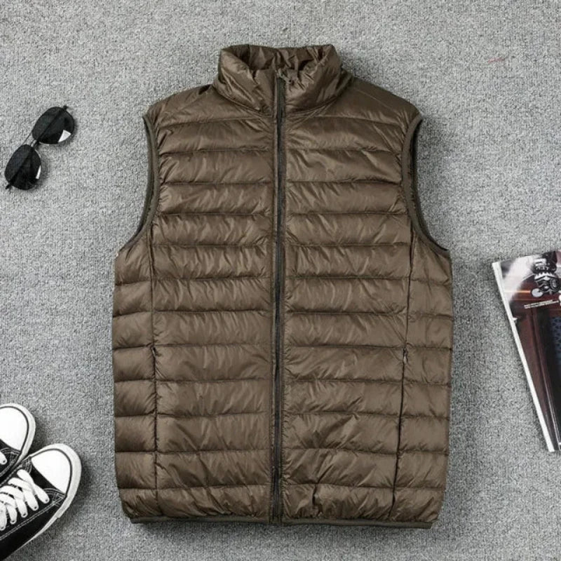 Stay Warm, Stay Stylish: Men's Ultralight Duck Down Puffer Vest