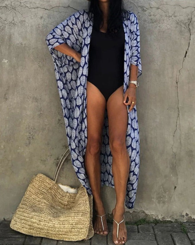 Halo Dyeing Kimono Swimwear Cover Up