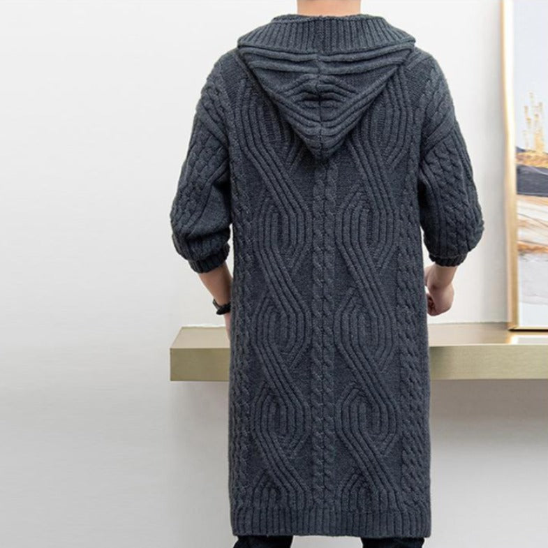 Ultimate Comfort Upgrade: Long Knit Hooded Cardigan