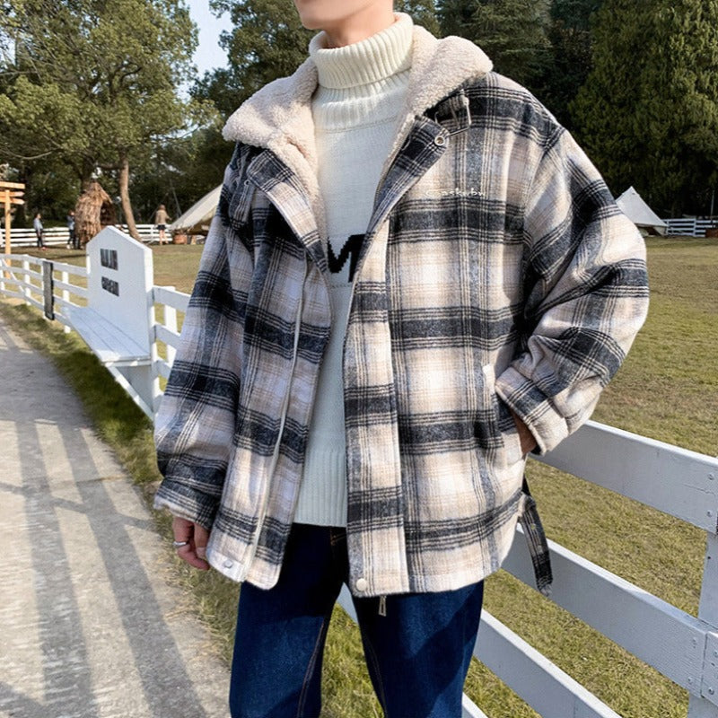 Winter Vibes: Plaid Cotton-Padded Jacket