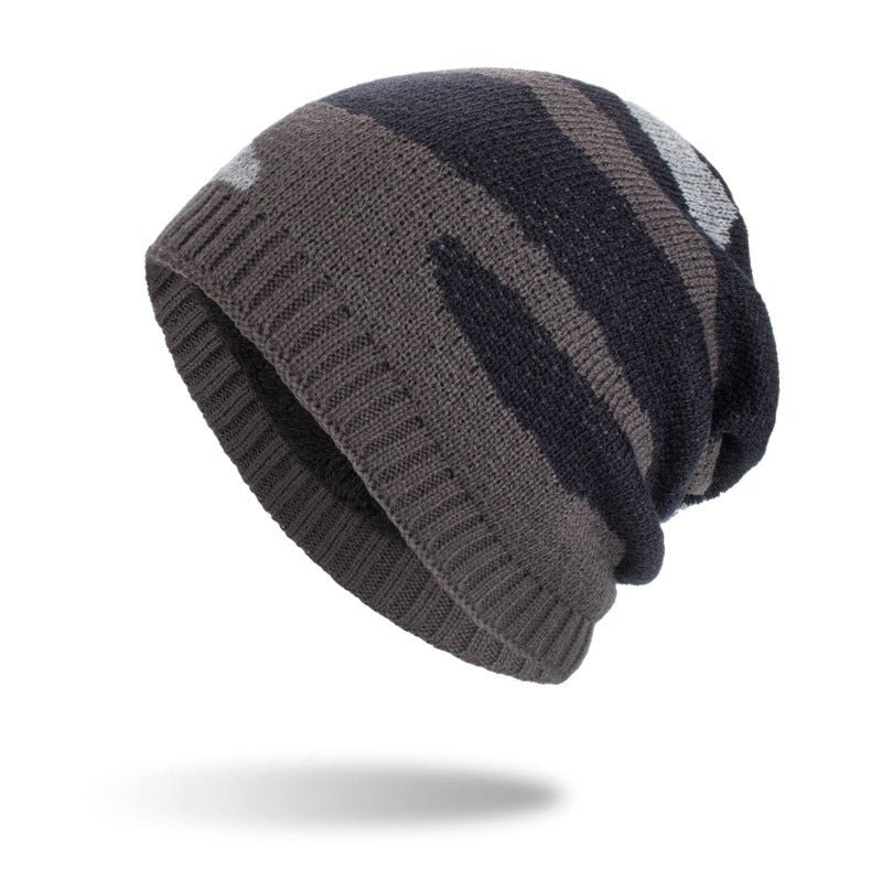 Top Your Look With Stripes: Warm Tricolor Beanie