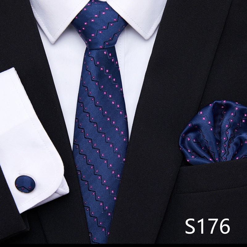 The All-In-One Accessory Powerhouse: Tie, Handkerchief, & Cufflinks Set