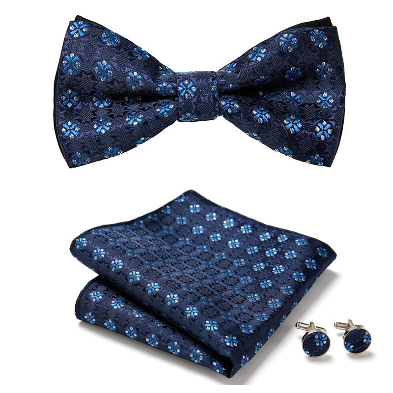 Gentleman Essentials: Bow Tie, Handkerchief & Cufflinks Set