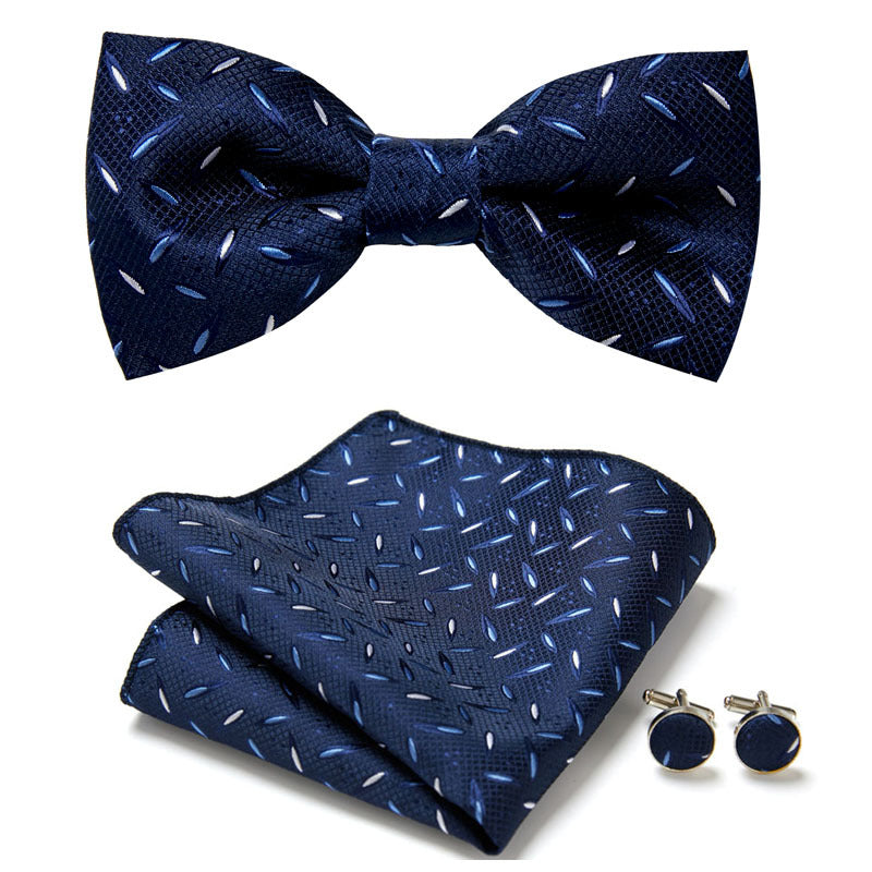 Gentleman Essentials: Bow Tie, Handkerchief & Cufflinks Set