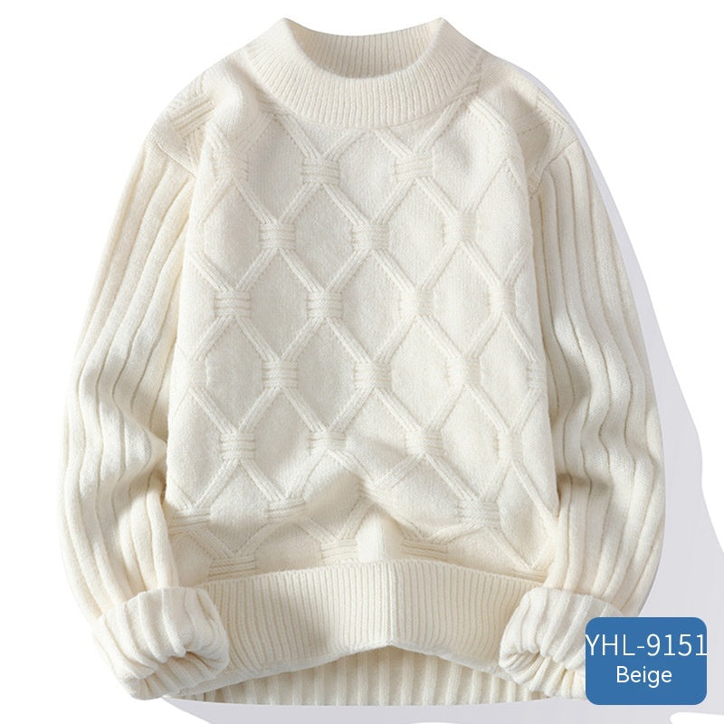 Cloud-Like Comfort: Twisted Flower Round Neck Sweater