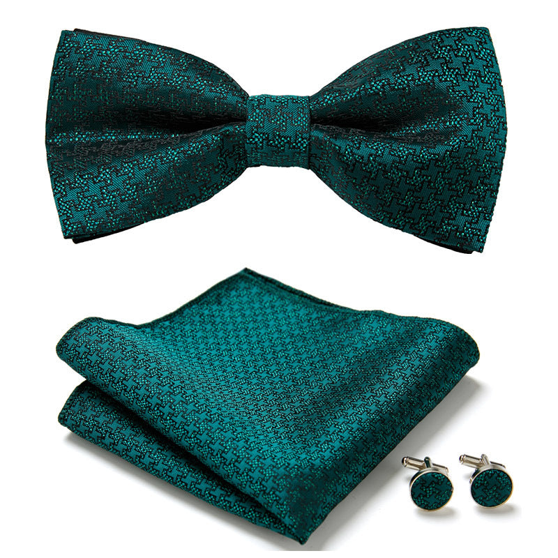 Gentleman Essentials: Bow Tie, Handkerchief & Cufflinks Set