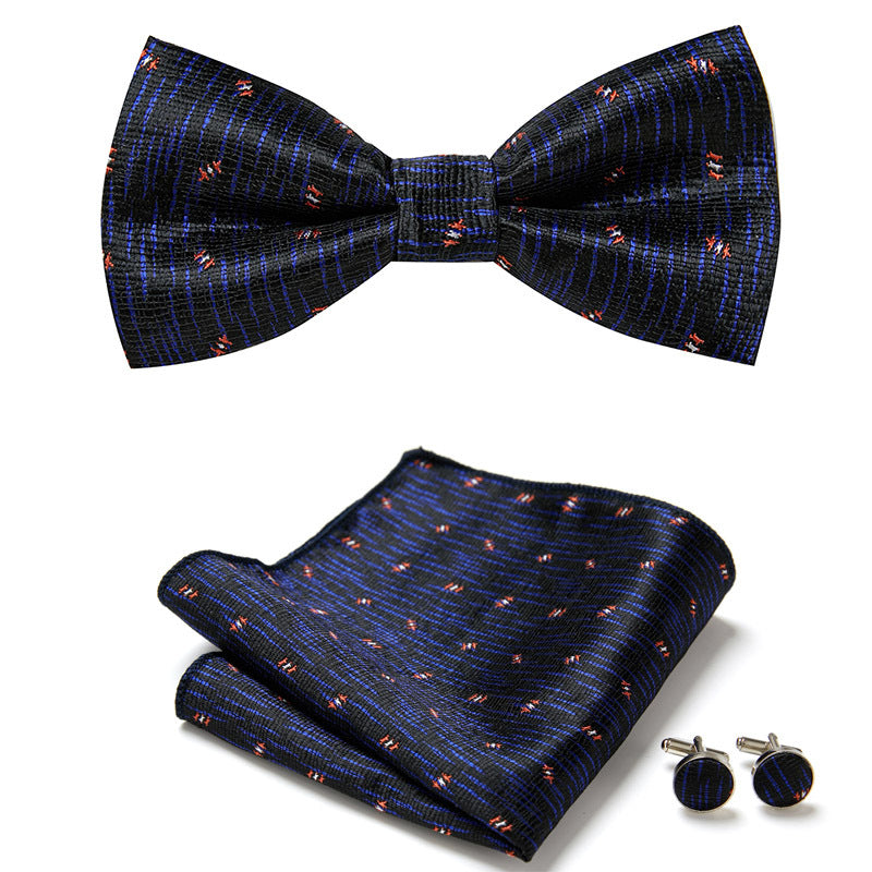 Gentleman Essentials: Bow Tie, Handkerchief & Cufflinks Set