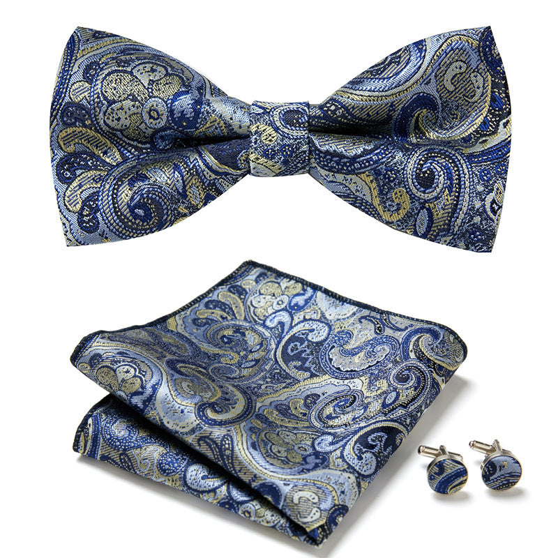 Gentleman Essentials: Bow Tie, Handkerchief & Cufflinks Set