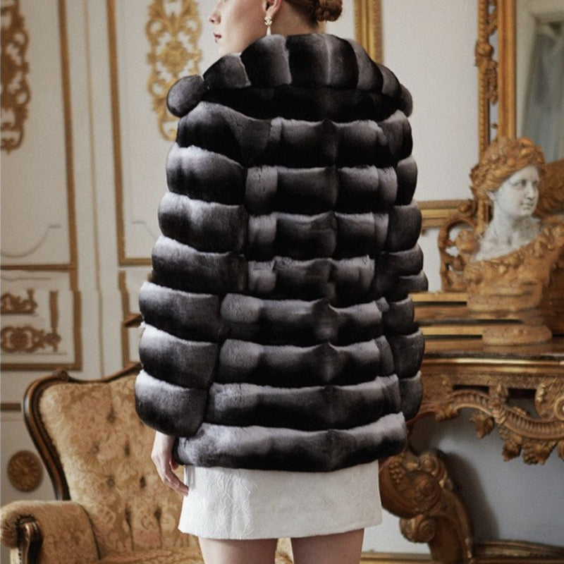 Whisper Of Luxury: Mid-Length Fur Coat For Effortless Elegance