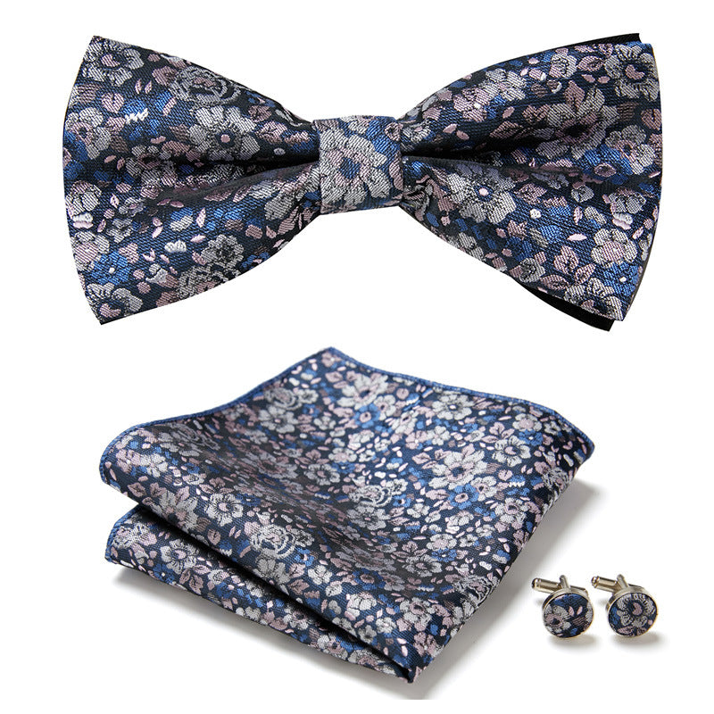 Gentleman Essentials: Bow Tie, Handkerchief & Cufflinks Set