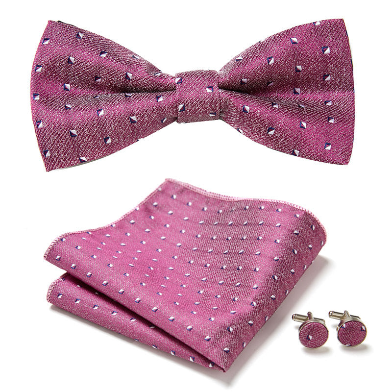 Gentleman Essentials: Bow Tie, Handkerchief & Cufflinks Set