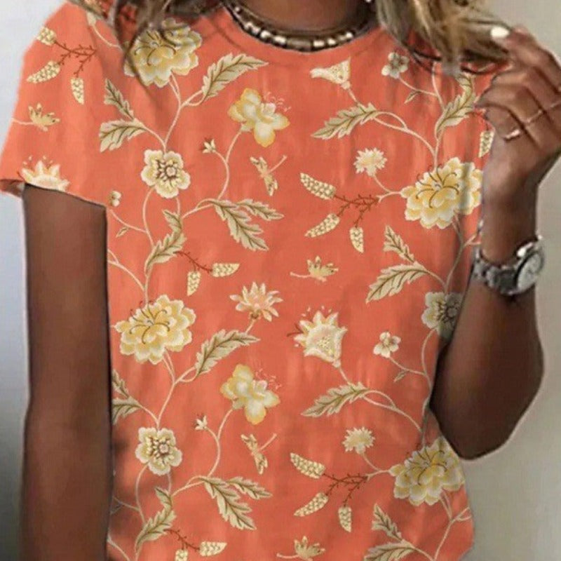 Spring In Your Step: Floral Print T-Shirt