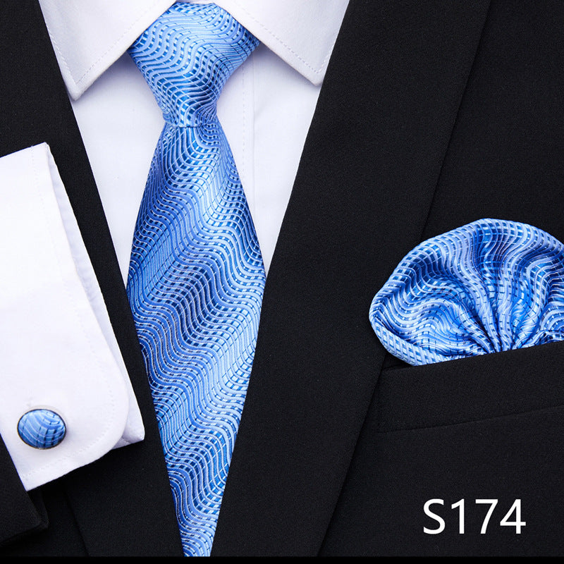 The All-In-One Accessory Powerhouse: Tie, Handkerchief, & Cufflinks Set