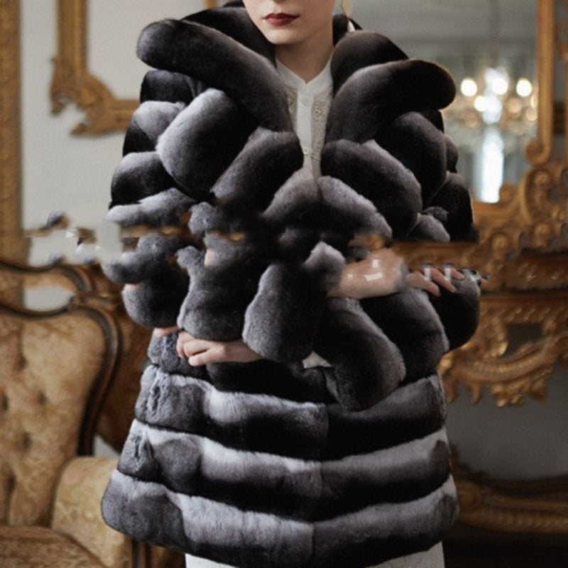 Whisper Of Luxury: Mid-Length Fur Coat For Effortless Elegance