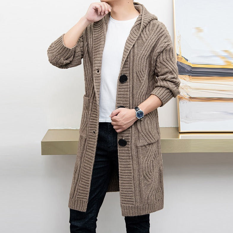 Ultimate Comfort Upgrade: Long Knit Hooded Cardigan