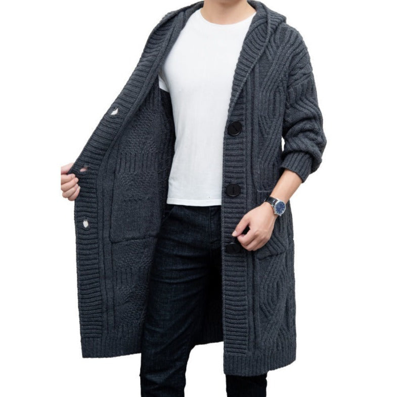 Ultimate Comfort Upgrade: Long Knit Hooded Cardigan