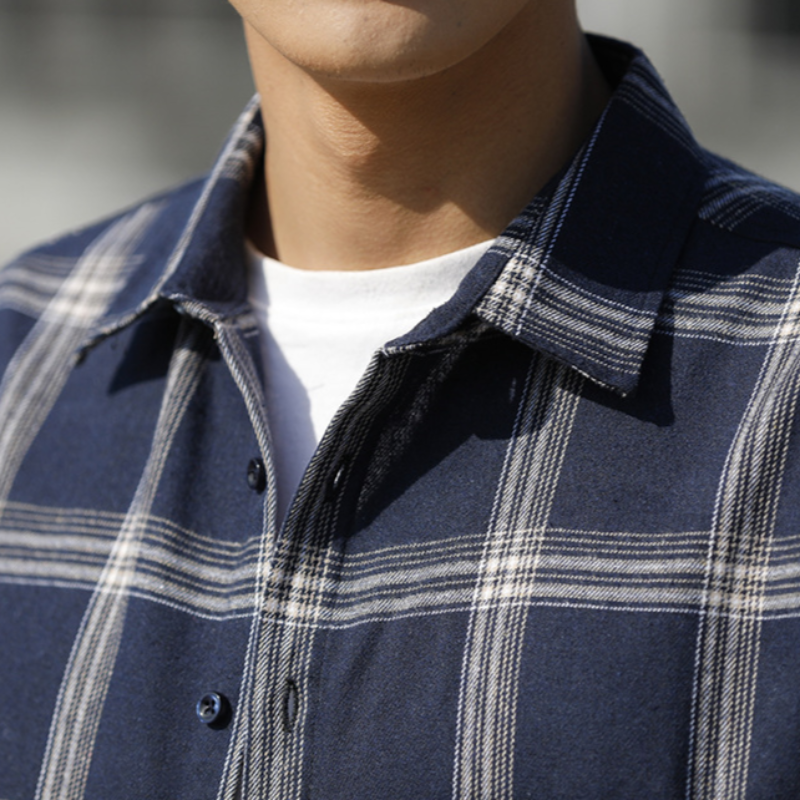 Effortless Style: Own The Plaid Trend In Black, Gray, Or Navy Shirt