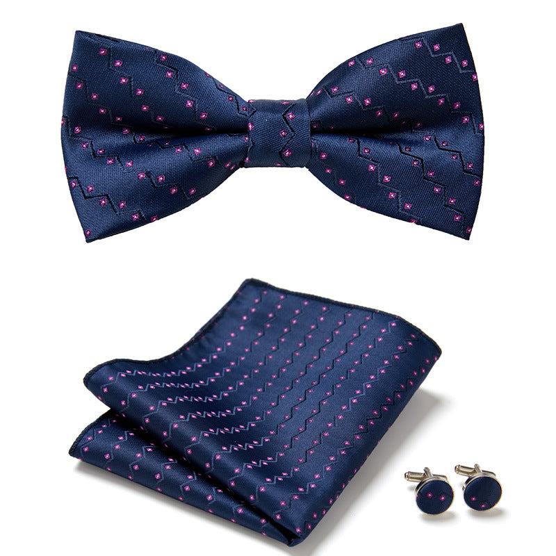 Gentleman Essentials: Bow Tie, Handkerchief & Cufflinks Set