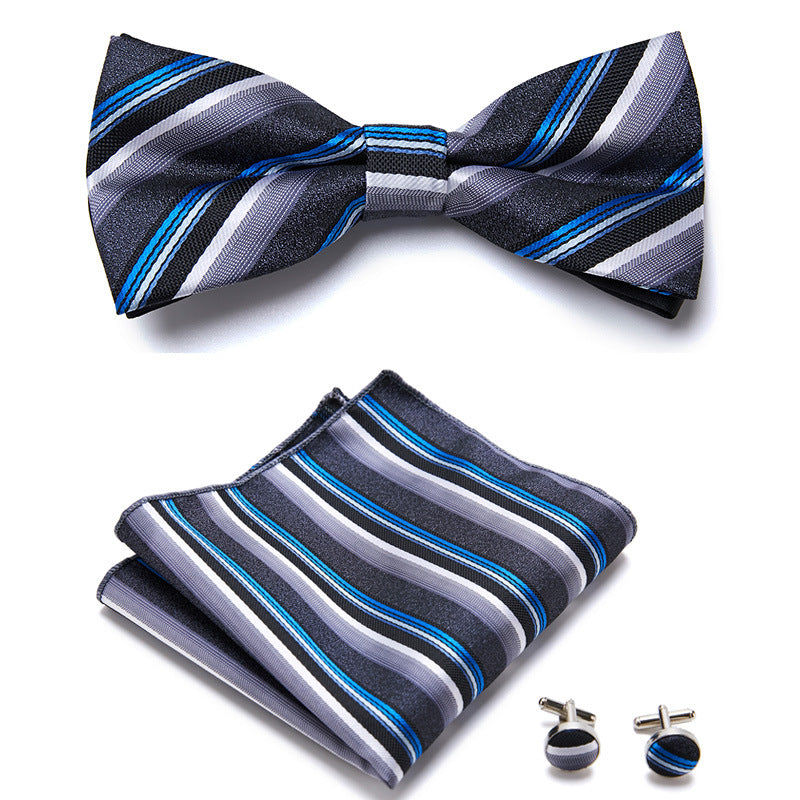 Gentleman Essentials: Bow Tie, Handkerchief & Cufflinks Set