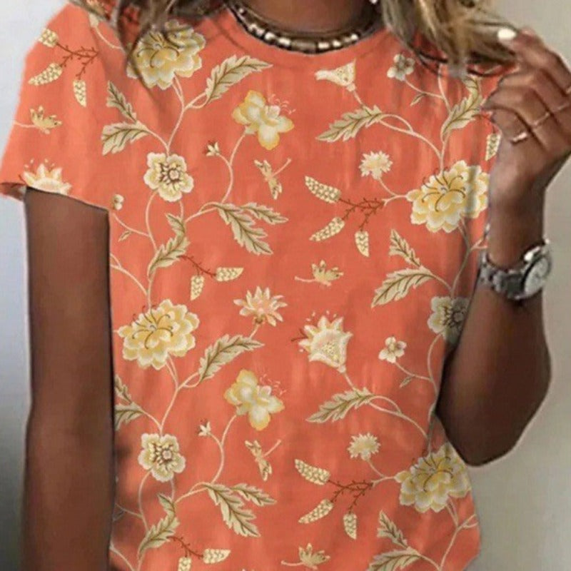 Spring In Your Step: Floral Print T-Shirt