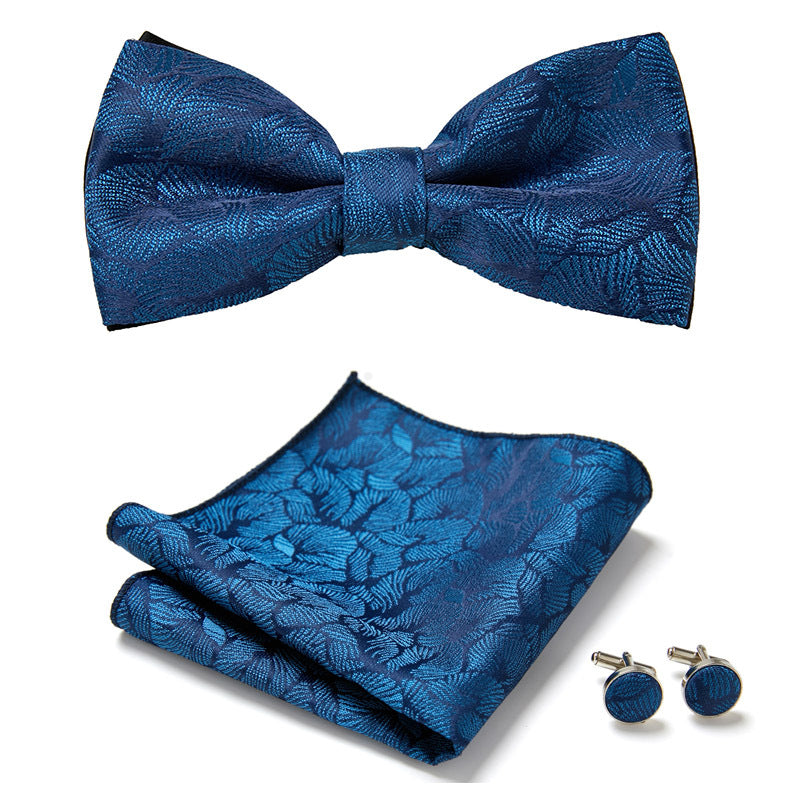 Gentleman Essentials: Bow Tie, Handkerchief & Cufflinks Set