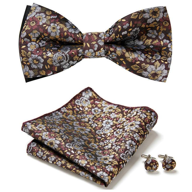 Gentleman Essentials: Bow Tie, Handkerchief & Cufflinks Set