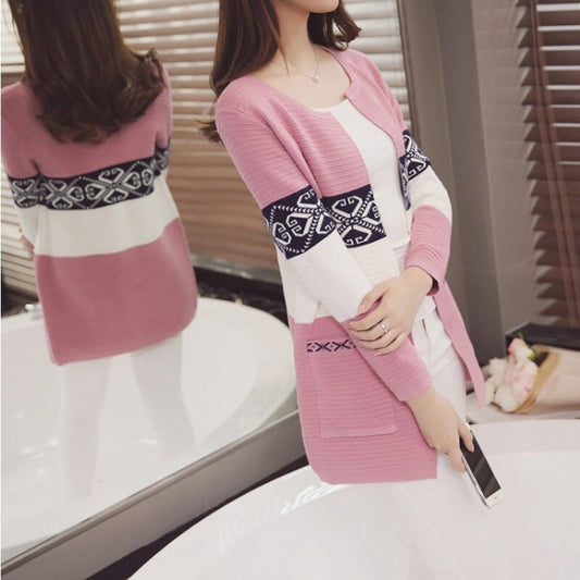 Chic Long-Sleeved Knitted Women's Cardigan