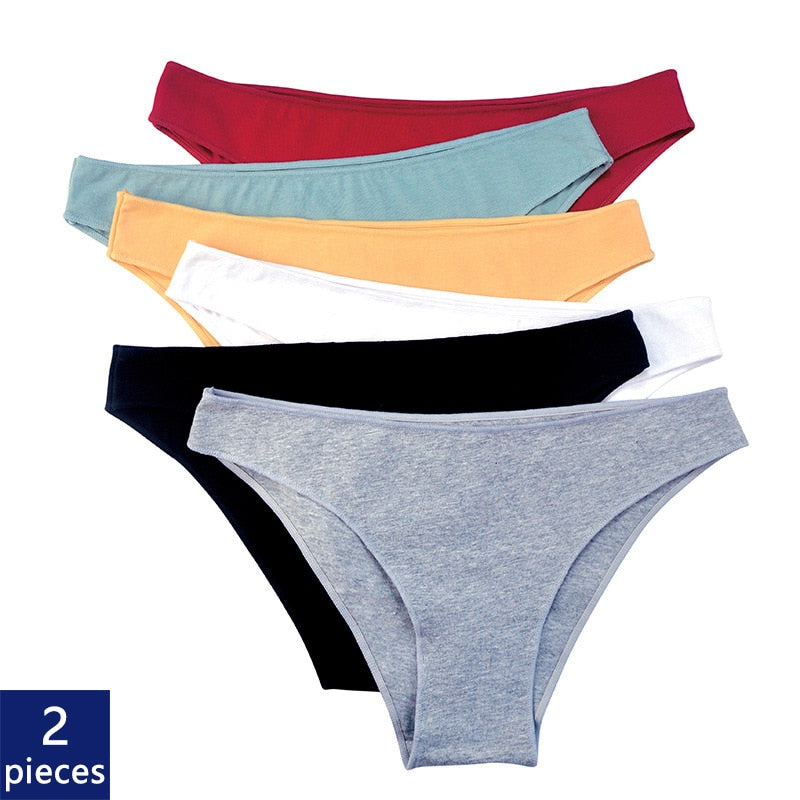 2-Pcs Cotton Panties: Soft, Comfortable & Breathable