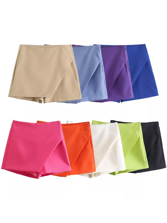 Versatile & Stylish SKORT: High Waist, Back Pockets & Side Zipper