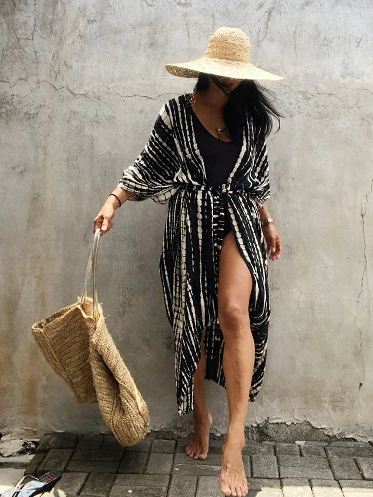 Halo Dyeing Kimono Swimwear Cover Up